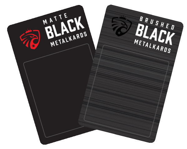 Matte Black Brushed Black Metal Cards