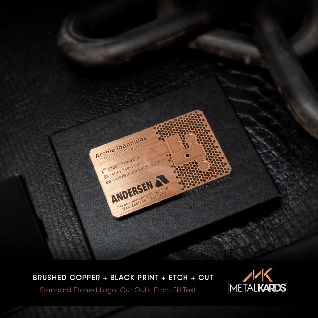 Brushed Copper Hitch Tow Truck Business Card