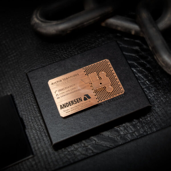 Brushed Copper Hitch Tow Truck Business Card