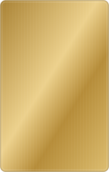 Illustrated brushed gold metal-card finish; on-screen reference, not a sample photograph.