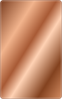 Illustrated polished copper metal-card finish; on-screen reference, not a sample photograph.