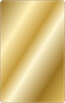 Illustrated polished gold metal-card finish; on-screen reference, not a sample photograph.